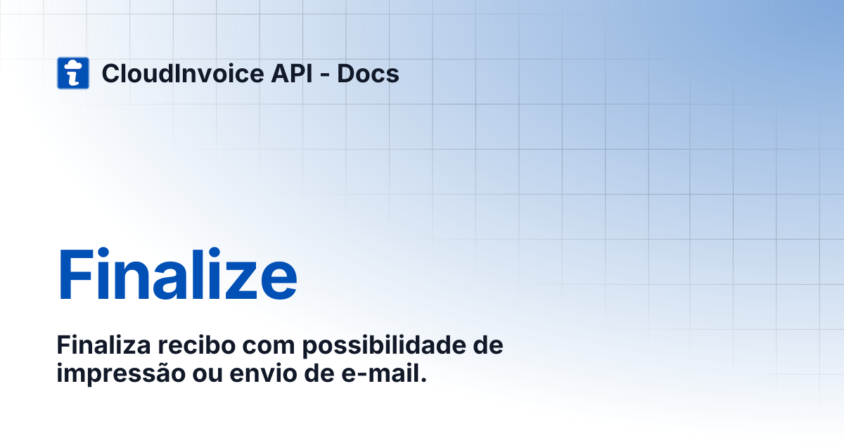 Finalize | CloudInvoice API - Docs