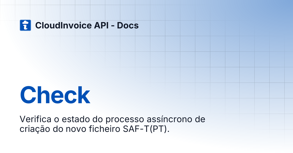 Check | CloudInvoice API - Docs