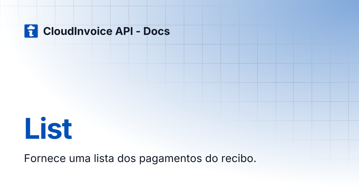 List | CloudInvoice API - Docs