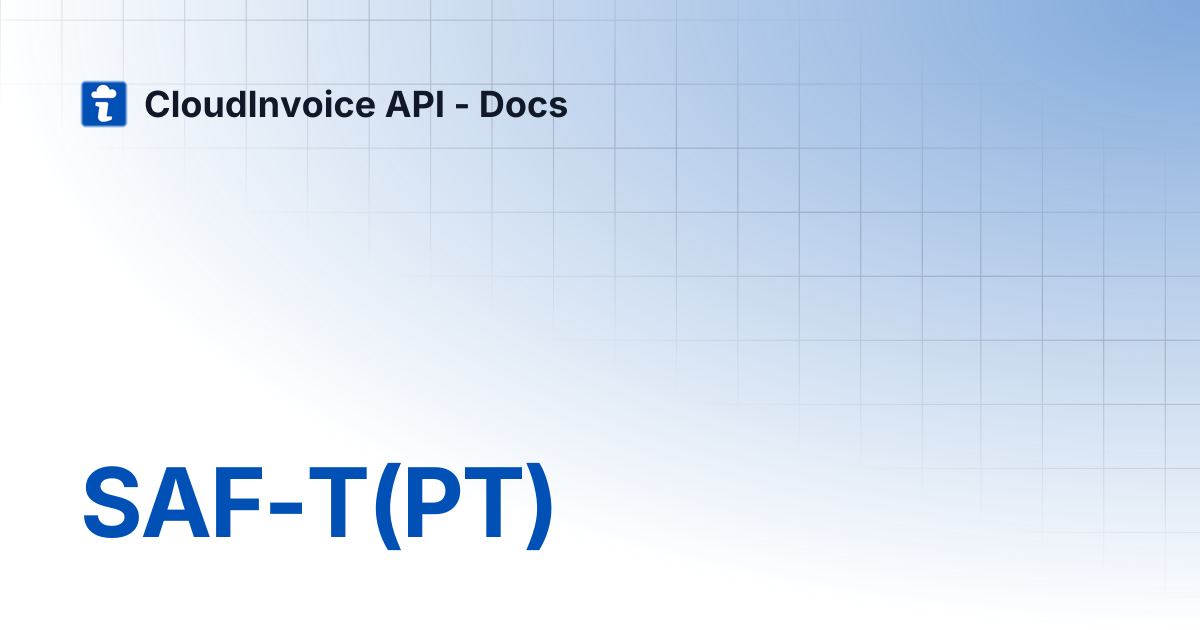 SAF-T(PT) | CloudInvoice API - Docs
