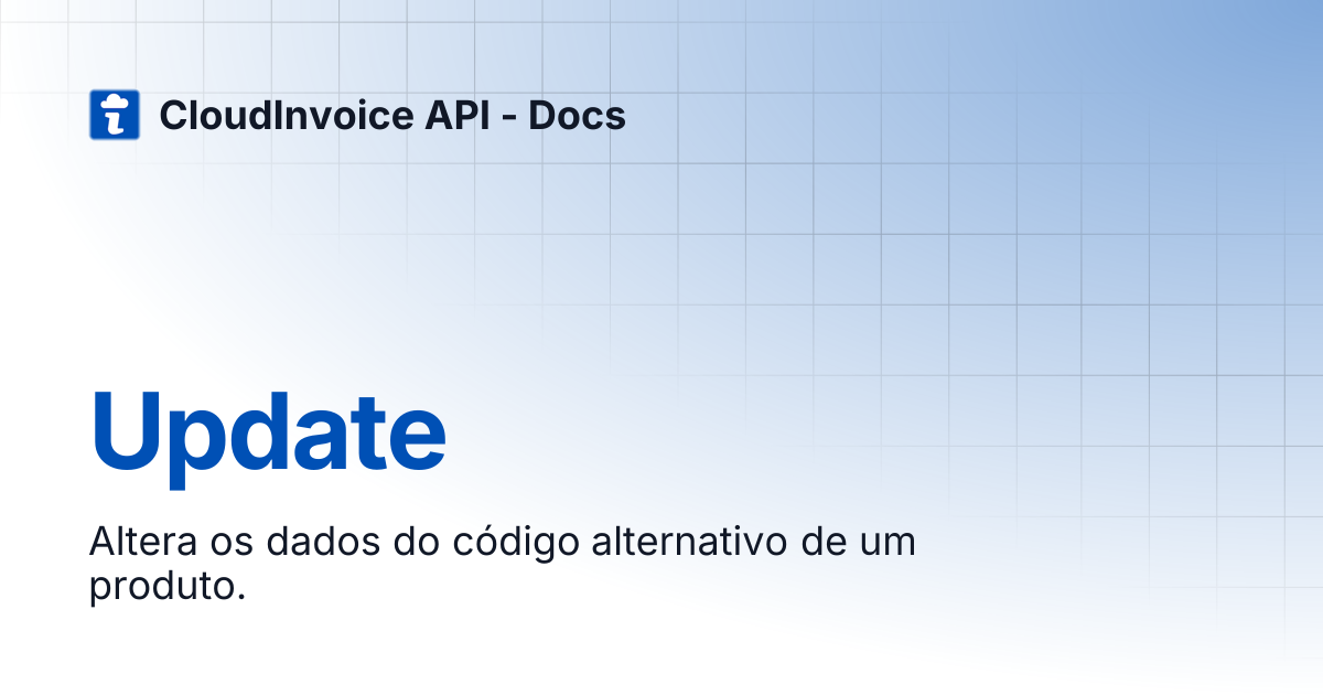 Update | CloudInvoice API - Docs